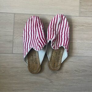 Rare Red and White Striped Turkish Sabah Baba Mules